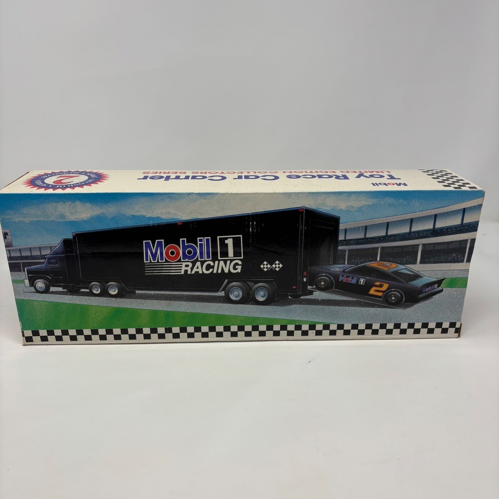 Mobil 1 Toy Race Car Carrier Limited Edition Collectors Series Lights Sounds